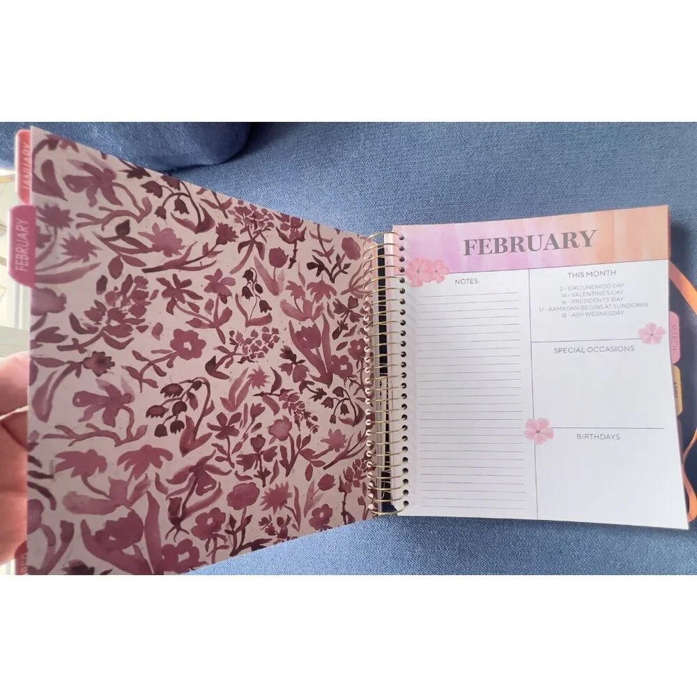 17 Month Planner ZINNIA GARDEN Aug 2025 -Dec 2026 Weekly Planning Note Page Gift